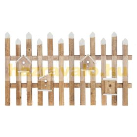   Karácsonyi dekor kerítés LED-es barna 98x57 cm, beltéri fa dekoráció