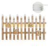 Christmas decor fence LED brown 98x57 cm, indoor wooden decoration