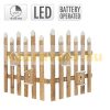 Christmas decor fence LED brown 98x57 cm, indoor wooden decoration