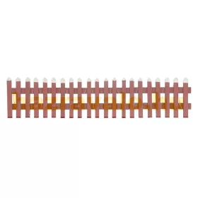   Karácsonyi dekor kerítés LED-es piros 90x21 cm, beltéri fa dekoráció
