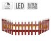 Christmas decor fence LED red 90x21 cm, indoor wooden decoration