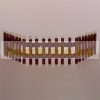 Christmas decor fence LED red 90x21 cm, indoor wooden decoration