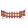 Christmas decor fence LED red 90x21 cm, indoor wooden decoration