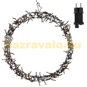   Világító koszorú karácsonyi dekoráció Ø38cm, 300 LED meleg fehér fénykoszorú, karácsonyi világítás