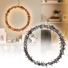   Világító koszorú karácsonyi dekoráció Ø48cm, 400 LED meleg fehér fénykoszorú, karácsonyi világítás