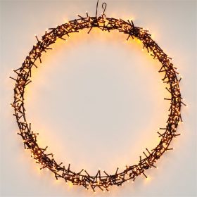   Világító koszorú karácsonyi dekoráció Ø58cm, 500 LED meleg fehér fénykoszorú, karácsonyi világítás