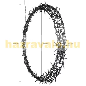   Világító koszorú karácsonyi dekoráció Ø58cm, 500 LED meleg fehér fénykoszorú, karácsonyi világítás