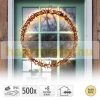 Christmas decoration with light-up wreath Ø58cm, 500 LED warm white light-wreath, Christmas lighting