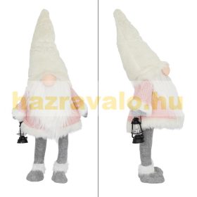   LED Manó 85 cm világító figura karácsonyi dekoráció, rózsaszín műanyagból és poliészterből