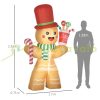 Inflatable Christmas gingerbread figure 235 cm Christmas decoration with LED lights