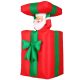 Inflatable Christmas Santa figure with gift box 152 cm with LED lighting, outdoor/indoor