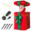 Inflatable Christmas Santa figure with gift box 152 cm with LED lighting, outdoor/indoor