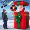 Inflatable Christmas Santa figure with gift box 152 cm with LED lighting, outdoor/indoor