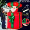 Inflatable Christmas Santa figure with gift box 152 cm with LED lighting, outdoor/indoor