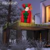 Inflatable Christmas Santa figure with gift box 152 cm with LED lighting, outdoor/indoor