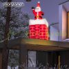 Inflatable Santa figure emerging from a Christmas chimney 178 cm with LED lighting, outdoor/indoor