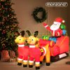 Inflatable Christmas Santa figure with reindeer 240 cm with LED lighting, outdoor/indoor