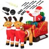 Inflatable Christmas Santa figure with reindeer 240 cm with LED lighting, outdoor/indoor