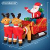 Inflatable Christmas Santa figure with reindeer 240 cm with LED lighting, outdoor/indoor