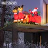 Inflatable Christmas Santa figure with reindeer 240 cm with LED lighting, outdoor/indoor