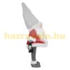 LED Santa Claus 80 cm light-up elf figure Christmas decoration, red-gray plastic and polyester, Christmas lighting 
