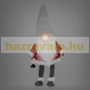 LED Santa Claus 80 cm light-up elf figure Christmas decoration, red-gray plastic and polyester, Christmas lighting 