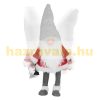 LED Santa Claus 80 cm light-up elf figure Christmas decoration, red-gray plastic and polyester, Christmas lighting 