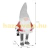LED Santa Claus 80 cm light-up elf figure Christmas decoration, red-gray plastic and polyester, Christmas lighting 