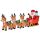 Inflatable Santa Claus with reindeer outdoor Christmas decoration red + brown