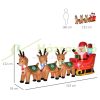 Inflatable Santa Claus with reindeer outdoor Christmas decoration red + brown