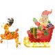 Illuminated Christmas decoration, Santa Claus on a sleigh with reindeer, 246 LED lights