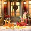 Illuminated Christmas decoration, Santa Claus on a sleigh with reindeer, 246 LED lights
