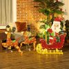 Illuminated Christmas decoration, Santa Claus on a sleigh with reindeer, 246 LED lights