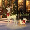 LED Christmas decoration 50x29x42 cm illuminated reindeer and sleigh illuminated Christmas decoration