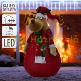 Világító LED rénszarvas 140 cm meleg fehér 10 LED-del műanyag karácsonyi dekoráció