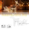 LED reindeer with sleigh, outdoor Christmas decoration warm white, 504 LED, PVC Christmas lighting