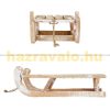 Illuminated sleigh decoration with brown, warm white LED 50.5x13.5x23.5 cm wooden Christmas decoration
