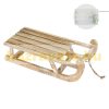Illuminated sleigh decoration with brown, warm white LED 50.5x13.5x23.5 cm wooden Christmas decoration