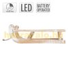 Illuminated sleigh decoration with brown, warm white LED 50.5x13.5x23.5 cm wooden Christmas decoration
