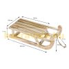 Illuminated sleigh decoration with brown, warm white LED 50.5x13.5x23.5 cm wooden Christmas decoration