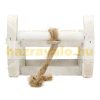 Illuminated sleigh decoration white with 25 warm white LEDs 31.5x14.5x10.5 cm wooden Christmas decoration