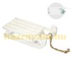 Illuminated sleigh decoration white with 25 warm white LEDs 31.5x14.5x10.5 cm wooden Christmas decoration