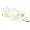 Illuminated sleigh decoration white with 25 warm white LEDs 31.5x14.5x10.5 cm wooden Christmas decoration