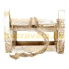 Illuminated sleigh decoration with 25 warm white LEDs 31.5x14.5x10.5 cm wooden Christmas decoration