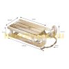 Illuminated sleigh decoration with 25 warm white LEDs 31.5x14.5x10.5 cm wooden Christmas decoration