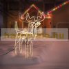 LED moving reindeer Christmas decoration 85x98 cm, warm white, indoor and outdoor Christmas lighting