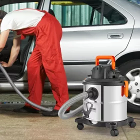   Nedves–száraz porszívó 20l 1200W rozsdamentes acél műhely- és háztartási porszívó fújó funkcióval