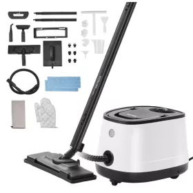   Gőztisztító 2000W többfunkciós gőzgép 1,5 l tartály, 27 tartozékkal, fugák, csempék, padlók, autó tisztításához