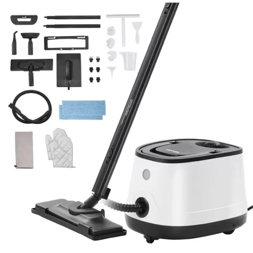 Gőztisztító 2000W többfunkciós gőzgép 1,5 l tartály, 27 tartozékkal, fugák, csempék, padlók, autó tisztításához