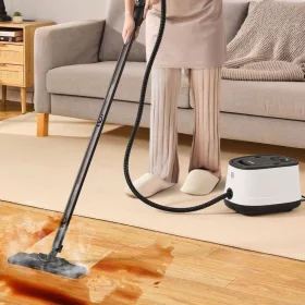   Gőztisztító 2000W többfunkciós gőzgép 1,5 l tartály, 27 tartozékkal, fugák, csempék, padlók, autó tisztításához